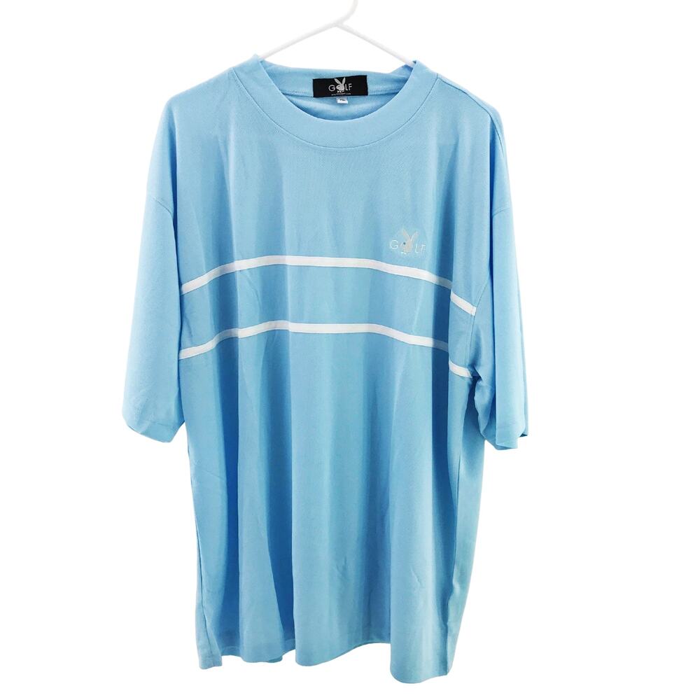 Playboy Golf Blue Crew Neck Shirt Moisture Wick Breathable Quick Dry XL